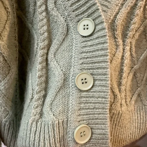 LOVERS + FRIENDS GREEN CARDIGAN LARGE - Picture 4 of 7